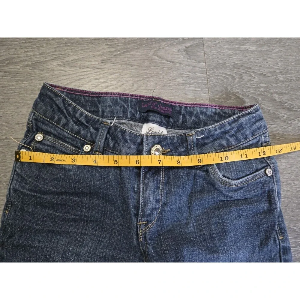 Levi's Slim Straight Jeans Girls Size 8 Regular Blue Stretch Denim 28x31